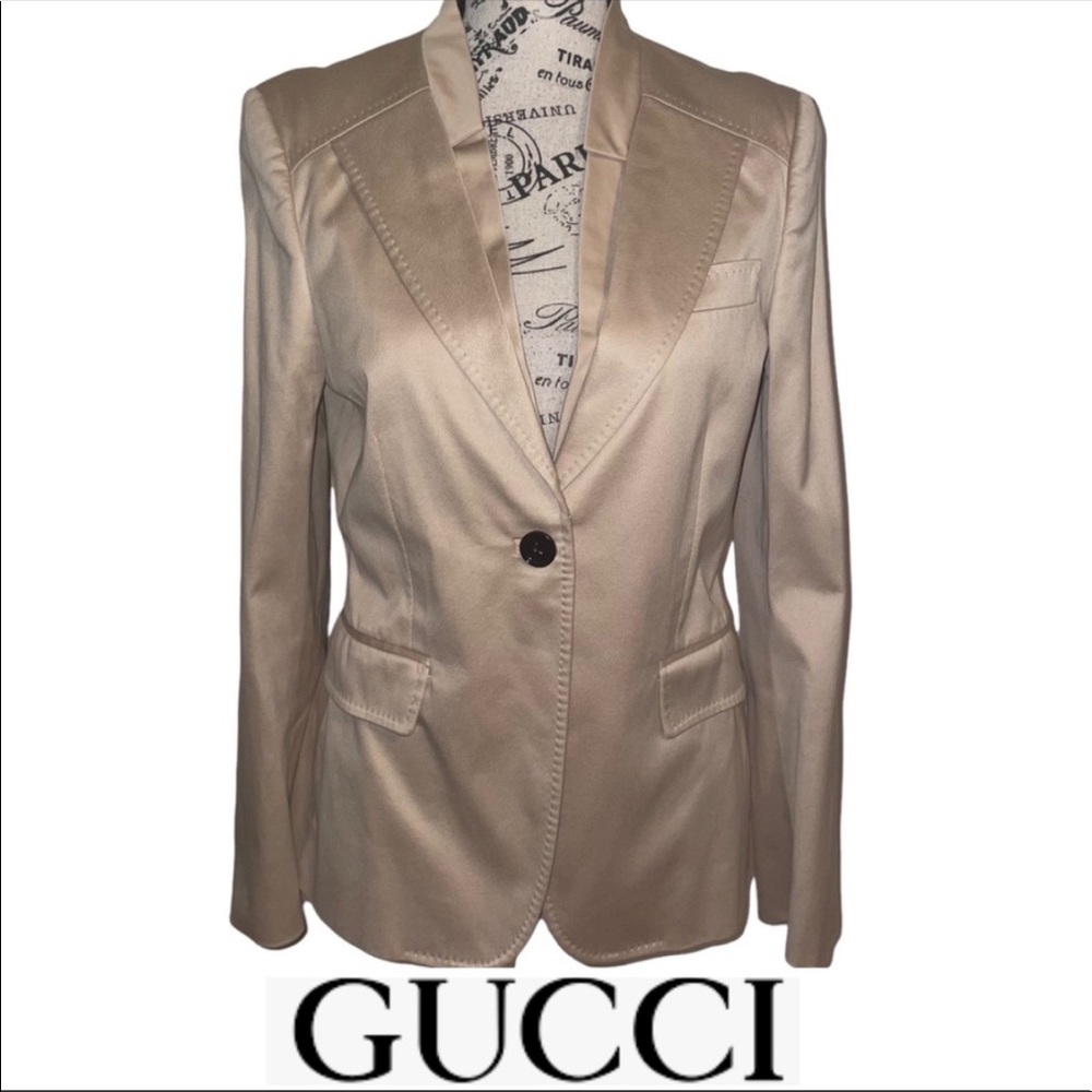 GUCCI Blazer Women’s Size Small Beige Khaki